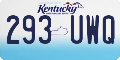 KY license plate 293UWQ