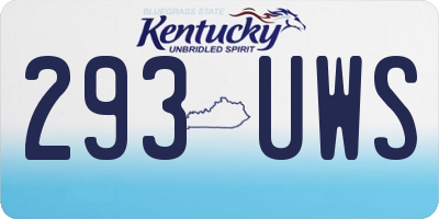KY license plate 293UWS
