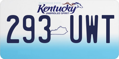 KY license plate 293UWT