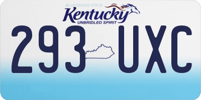 KY license plate 293UXC