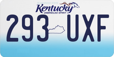 KY license plate 293UXF