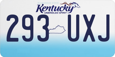 KY license plate 293UXJ
