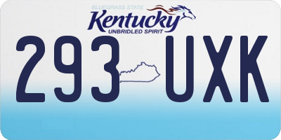 KY license plate 293UXK