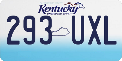 KY license plate 293UXL