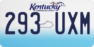 KY license plate 293UXM