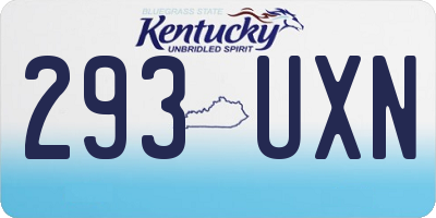 KY license plate 293UXN