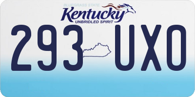 KY license plate 293UXO