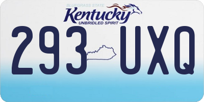 KY license plate 293UXQ