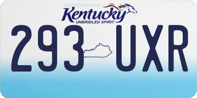KY license plate 293UXR