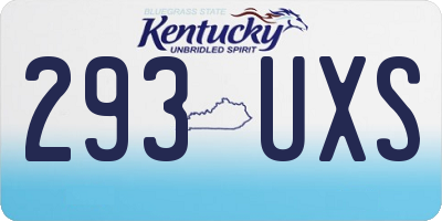 KY license plate 293UXS