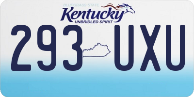 KY license plate 293UXU