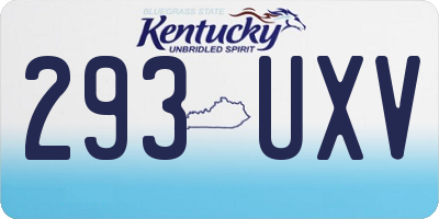 KY license plate 293UXV
