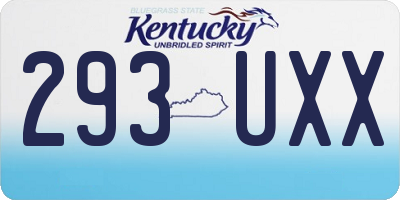 KY license plate 293UXX