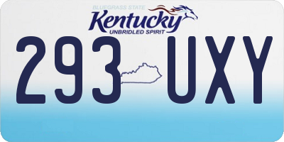 KY license plate 293UXY