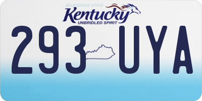 KY license plate 293UYA