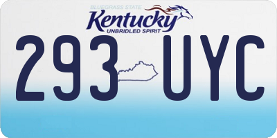 KY license plate 293UYC