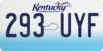 KY license plate 293UYF
