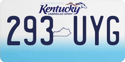 KY license plate 293UYG