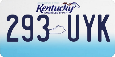 KY license plate 293UYK