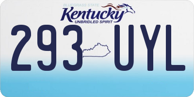 KY license plate 293UYL