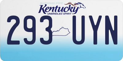KY license plate 293UYN
