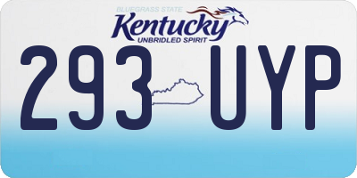 KY license plate 293UYP