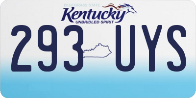 KY license plate 293UYS