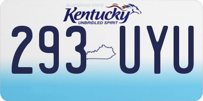 KY license plate 293UYU