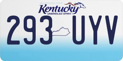 KY license plate 293UYV