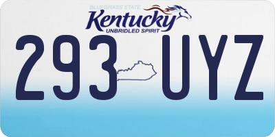 KY license plate 293UYZ