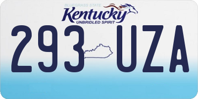 KY license plate 293UZA