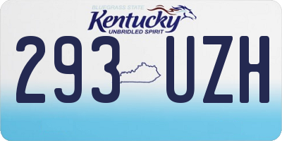 KY license plate 293UZH