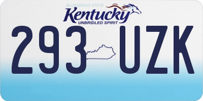 KY license plate 293UZK
