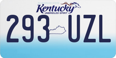 KY license plate 293UZL