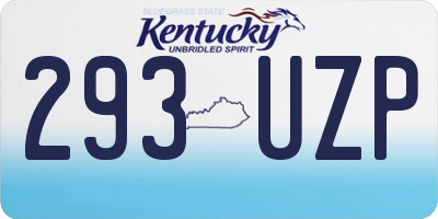 KY license plate 293UZP