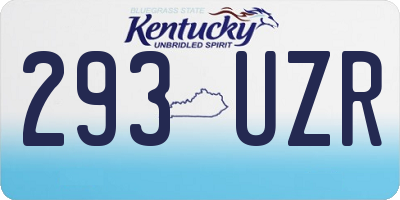 KY license plate 293UZR