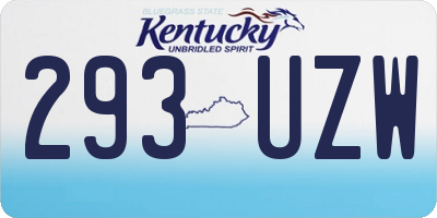 KY license plate 293UZW