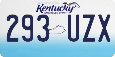 KY license plate 293UZX