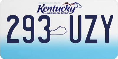 KY license plate 293UZY