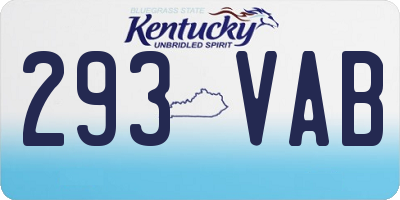 KY license plate 293VAB