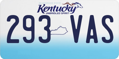 KY license plate 293VAS
