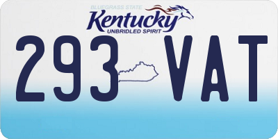KY license plate 293VAT