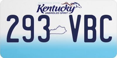 KY license plate 293VBC