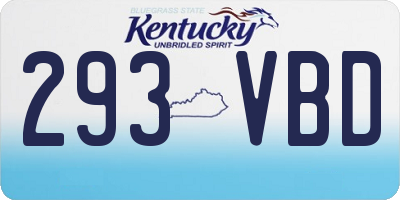 KY license plate 293VBD