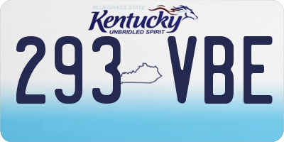 KY license plate 293VBE