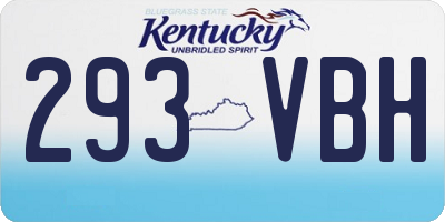 KY license plate 293VBH