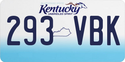 KY license plate 293VBK