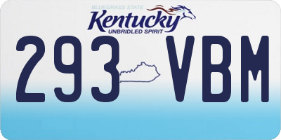 KY license plate 293VBM
