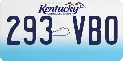 KY license plate 293VBO
