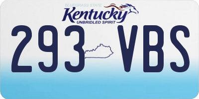 KY license plate 293VBS